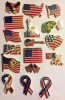 17 Different American Flag Hat Lapel Pins