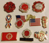 Lot of 10 Different Fire Fighter / Department Hat and Lapel Pins