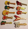 10 Different Guitar Hat Lapel Pins