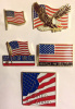 Lot of 5 American Flag USA Pins (best quality)
